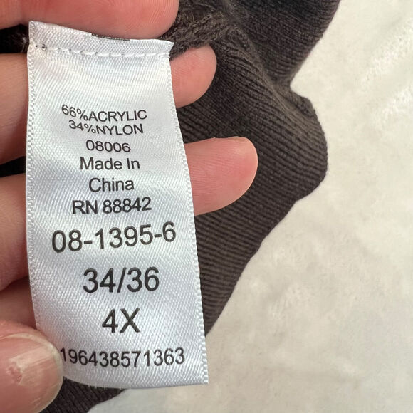 Roamans Cardigan Womens 4X Brown Sleeveless Sweater Vest V Neck Minimalist Layer - Picture 9 of 11